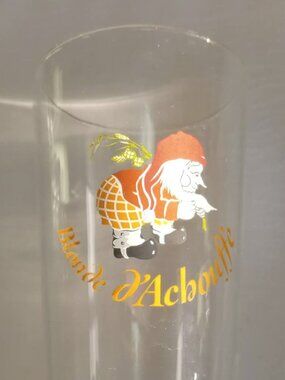 Beer glass from the Belgian brewery Achouffe with the brewery's logo